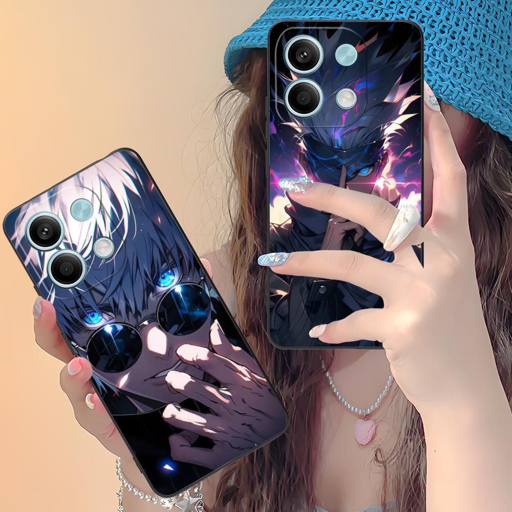 Jujutsu Kaisen Satoru Gojo Handyhülle für Xiaomi Redmi Note 14 13 12 11 S Pro Plus 4G 5G Bunte Druckabdeckung Hübsch Luxuriös