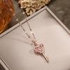 Elegant Zirconia Beating Heart Titanium Necklace for Women - Light Luxury Clavicle Chain Jewelry