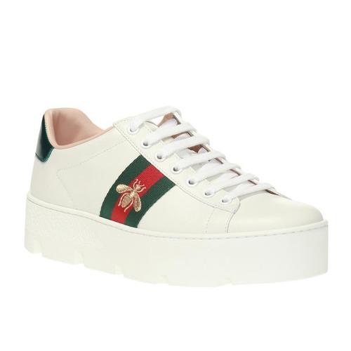 GUCCI ACE Embroidered Leather Low-top shoes Women's White 577573 DOPE0 9064