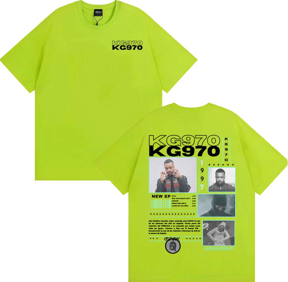 Rapper Kg970 Music Album Tour Graphic T-shirts for Men Harajuku Fashion Trend T Shirt Male Summer O-Neck Loose Oversized T-shirt