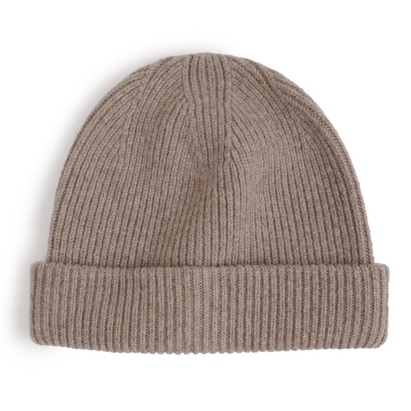 Custom Cute Luxury Warm Lambs Wool Knitted Unisex Beanie Winter Hand Drawn Business Travel Striped Logo Xlm Custom Size