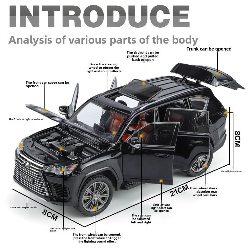 Lexus Lx600 Alloy Model Vehicle Offroad Suv With Sound Light Features Gift For