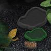 Imitation Rock Design Reptile Feeder Bowl ABS Resin Feeding Bowl Dish  Tortoise Lizard
