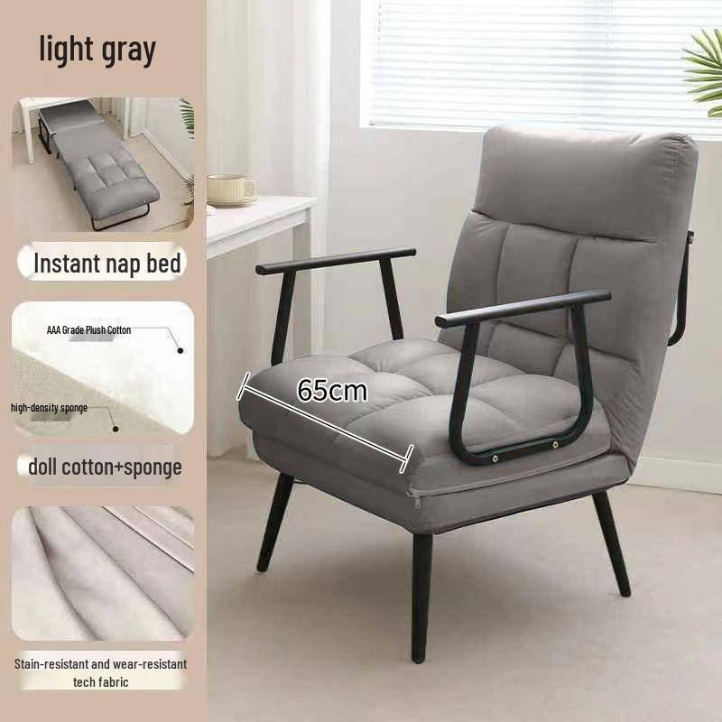 Dual-Use Reclining Office Chair: Foldable Nap Bed/Sofa Seat with Adjustable Backrest