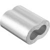 50 Pieces Aluminum Double Sleeves, 3mm Steel Wire Rope Sleeves, Aluminum Crimping Loop Sleeve Clips with Double Ends, for Steel Wire Rope, Wire Rope, 