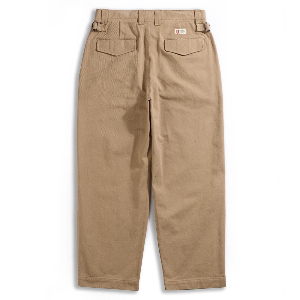 Geonjiulleunseu Cotton Wide Chino Pants - Khaki