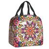 Mexican Sugar Skull Day Of The Dead Art Insulated Lunch Bags Women Resuable Thermal Cooler Food Lunch Box Outdoor Camping Travel