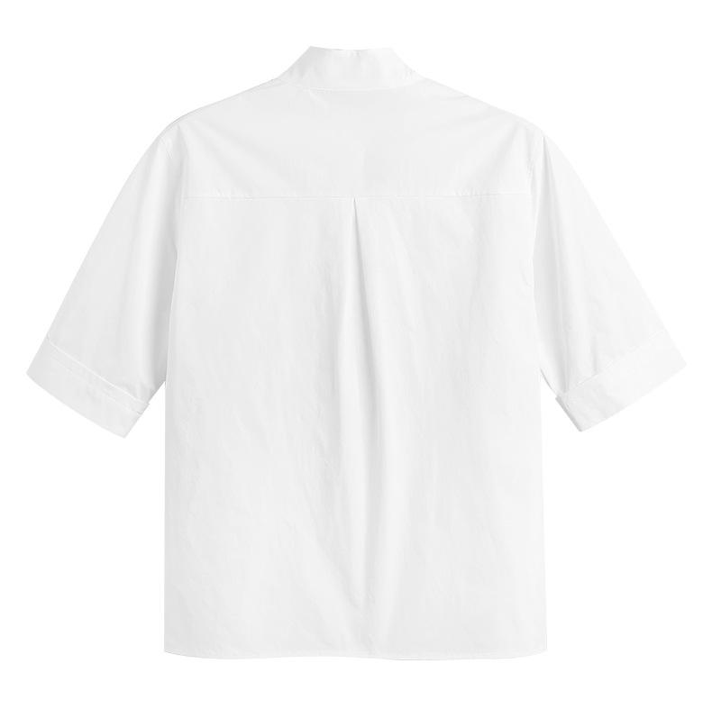 French Style Elegant White Five-Sleeve Women's Shirt - 2026 Spring Collection, Perfect for Petite Figures