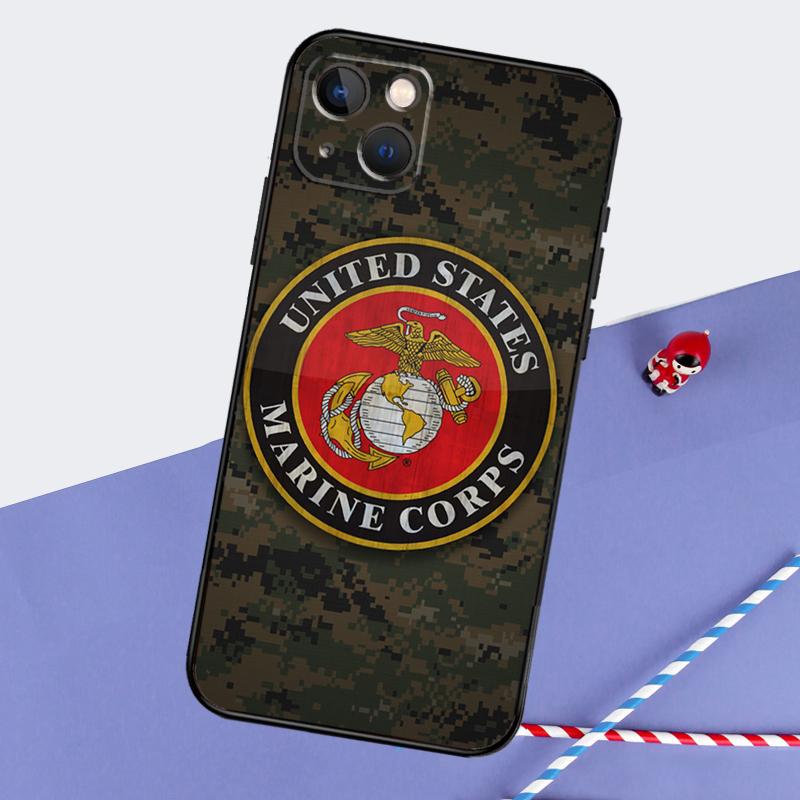 USMC Marine Corps Phone Case For iPhone 16 15 14 11 12 13 Pro Max Mini X XR XS Max 7 8 Plus Cover Coque