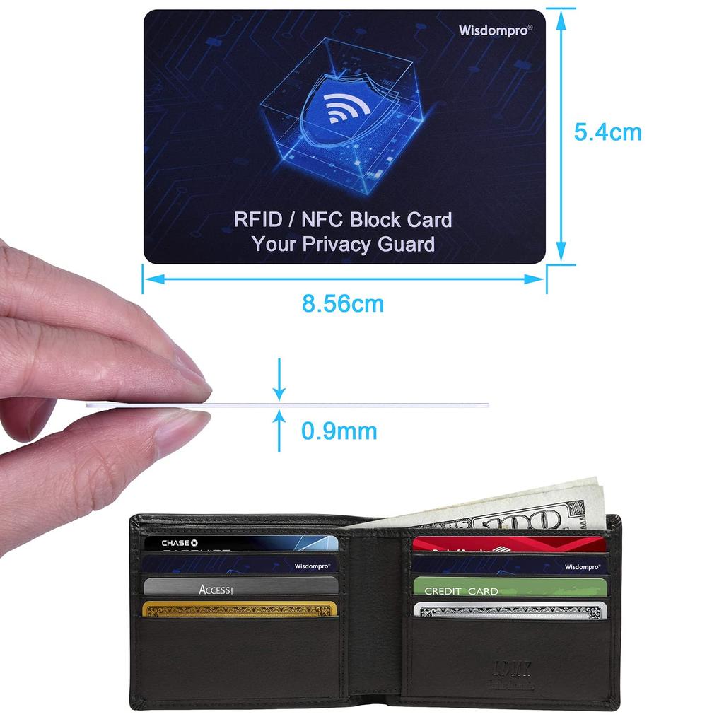 Wisdompro Radio Wave Prevents Electronic Protects Credit Cash Personal Information Blue Anti-Skimming Cards, 6-Pack, RFID/NFC Blocking, Blocking,