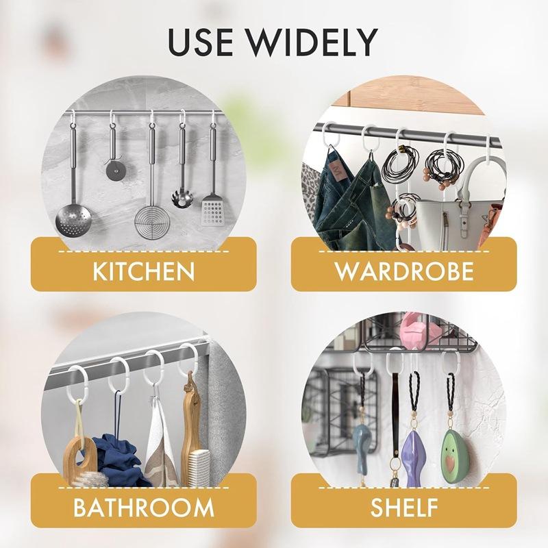12 Pezzi Anelli a C in Plastica per Tenda da Doccia Gancio Appendiabiti in Plastica Sostituzione Accessori Universali per Appendere Tende da Bagno