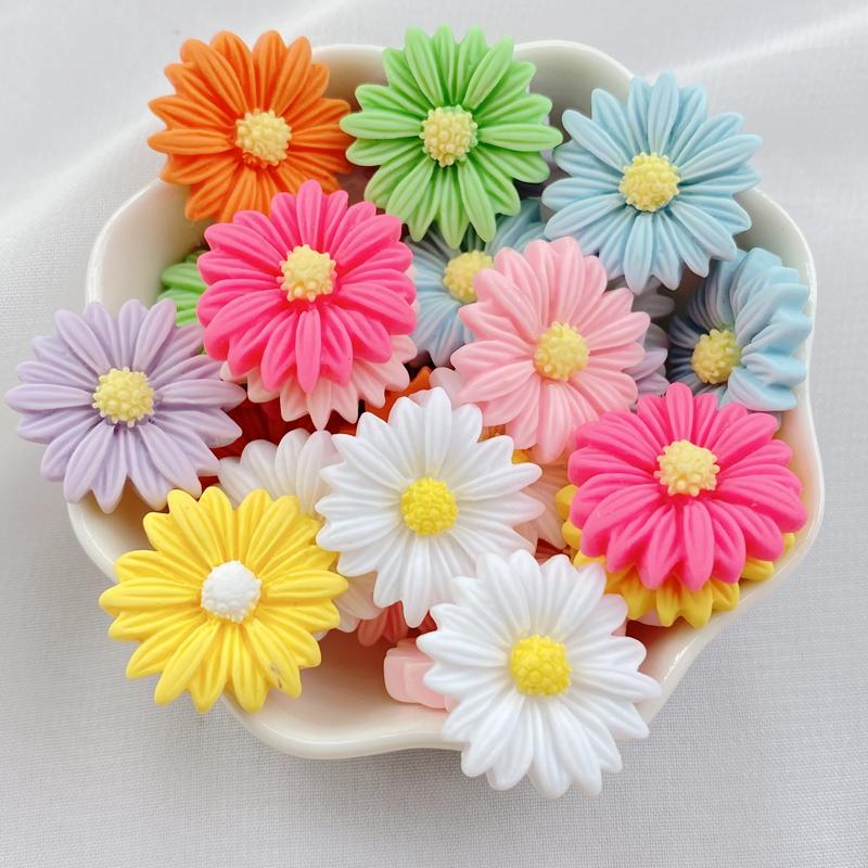 12Pcs New Cute Cartoon Chrysanthemum Series Flat Back Resin Scrapbooking DIY Jewelry Hairpin Craft Decoration Accessorie