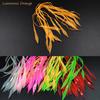 50 Pcs Luminous Silicone Streamer Red Orange Green Pink Silicone Skirts for Spinnerbait Buzzbait Rubber Jig Lures Squid Skirts
