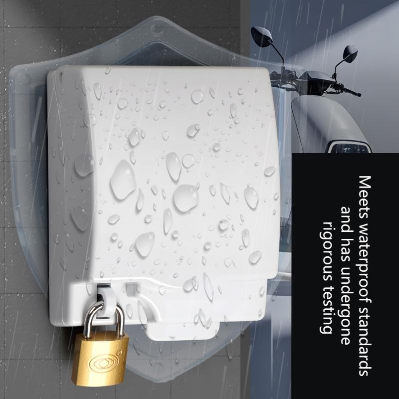 Durability Plastic Weatherproof Enclosures Metal Lock Compatible To 86 Style Electrical Sockets Moisture Resistance