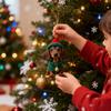 Yousheng 1/7Pcs Christmas Acrylic Dachshund Hanging Decoration Car Rearview Mirror Xmas Tree 2D Flat Santa Hat Dog Hanging Ornament Holiday Party