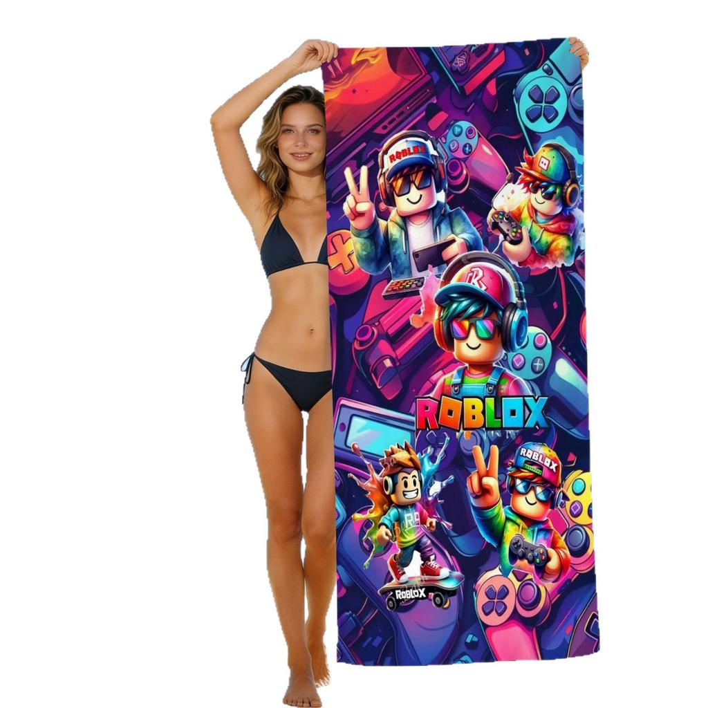 Roblox Roblox Game Beach Towel European And American Microfiber Bath Towel Beach Children Adult Towel