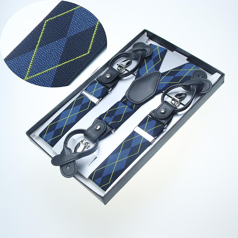 3.5Cm Men'S Adult Strap Men'S Trousers Suspender Suit Shirt Strap Clip Suspender Strap Fat Elastic Non-Slip