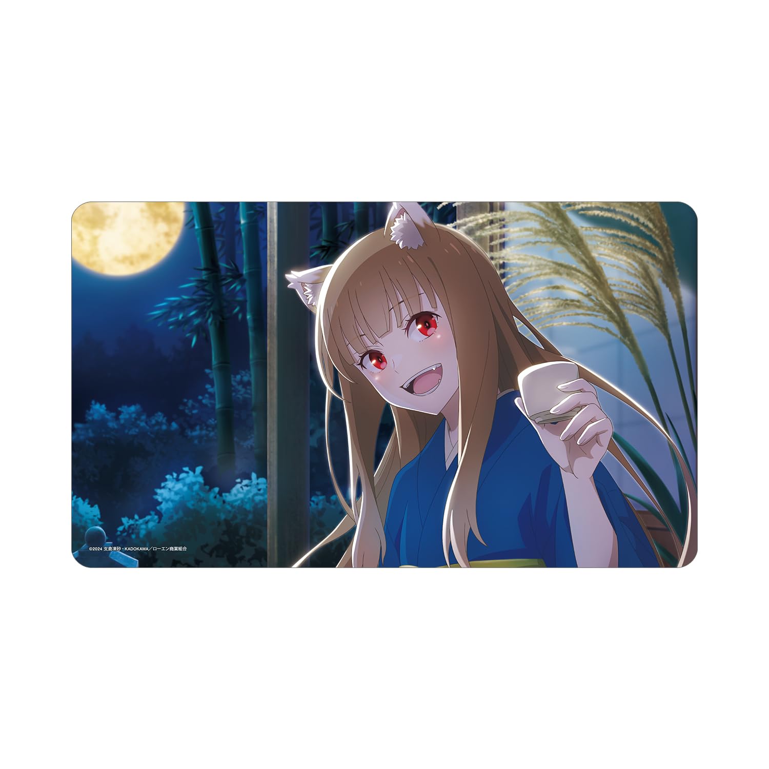 

Аниме и Торговец встречают Мудрую Сказку о Четырех Временах года Визуальный Настольный Коврик Волчица и Пряности Холо Любование Луной Многоцелевой