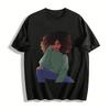 Curly Girl Graphic Oversized Casual Sweatshirt Top Pure Cotton T-shirt