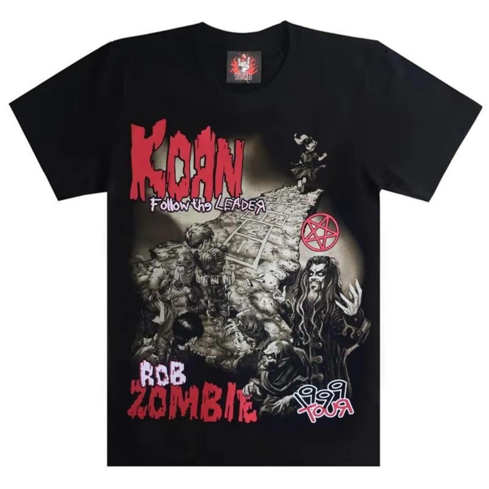Korn Band Korn Summer Rock Metal Gangsta Rap Street Culture Casual T-shirt Men Women Retro fashion vintage t shirt