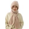 2-in1 Soft Warm Scarf Cap Crochet Hooded Scarf Hat for Skiing Hiking Universal Lady Windproof Shawl Hat with Neck Covers