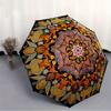 1pc Mandala Pattern Automatic Folding Umbrella - Portable Foldable Design with 8 Ribs, Durable Plastic & Iron Frame, Casual Outdoor Accessor