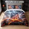 Set Biancheria da Letto Design Atletico Madrid 1 Copripiumino + 2 Federe Morbido Traspirante Biancheria da Letto per la Casa