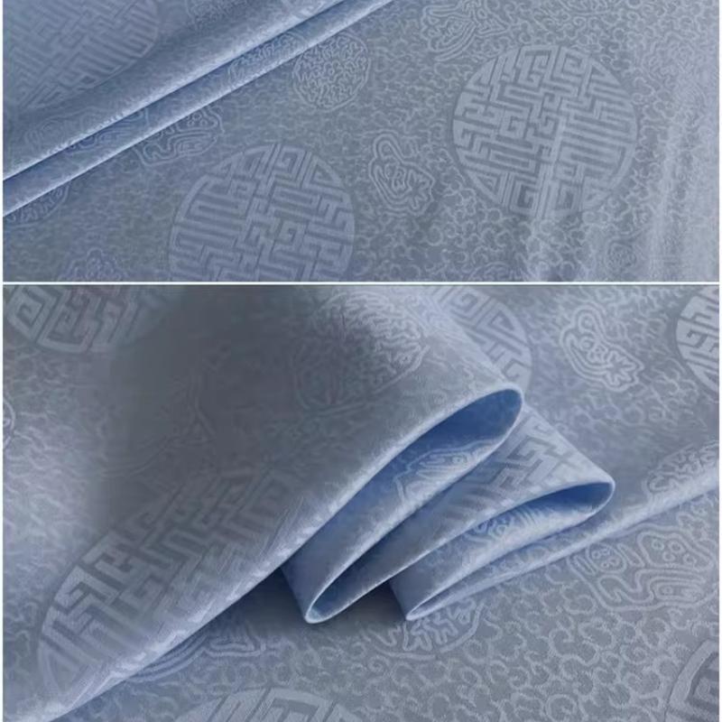 17 Ohm Silk Fabric Traditional Chinese Jacquard Silk Cotton Charmeuse Crepe Tissu Fabric for Sewing Cheongsam Cloth Width 114cm