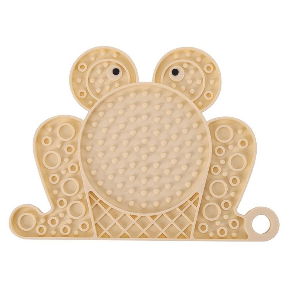 

Silicone Pet Feeding Mat Creative Patterns Lick Pad New Slow Feeder Licking Mat For Dogs Cats Apricot Frog