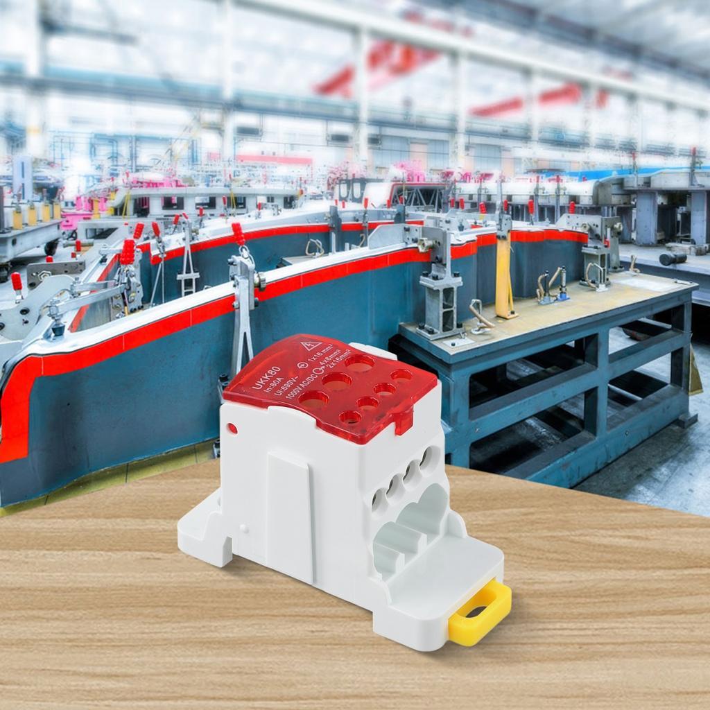 Multi Current DIN Rail Terminal Block Connector for Power Wiring Red