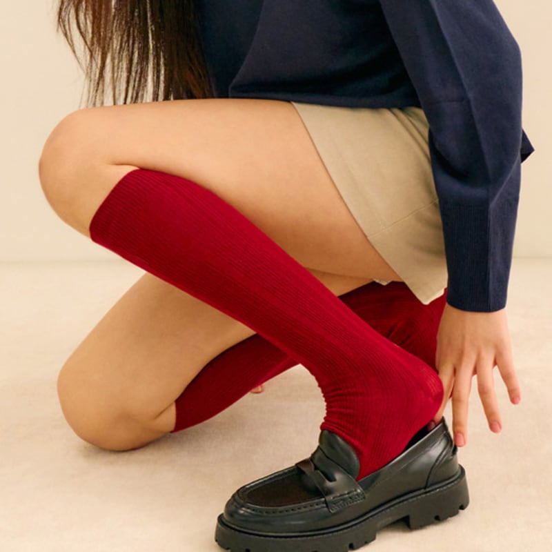 Marun5 Generous Textured Knee Socks