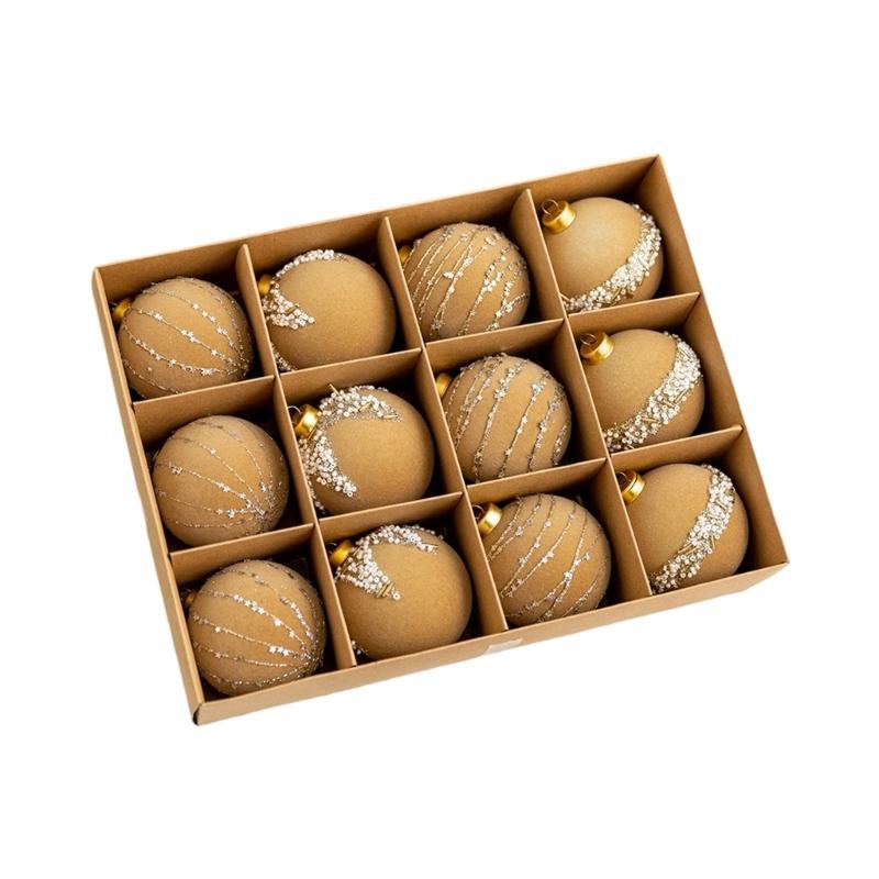 Pack Of 12 Christmas Ball Ornament Plastic Hanging Decorations For Tree Tabletop Holiday Party Decoration
