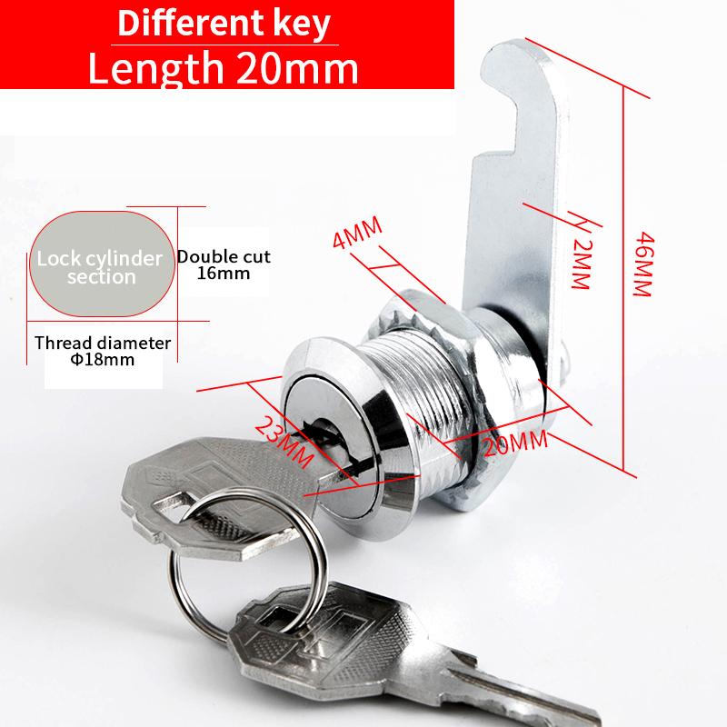 5 SETS Security Lock Metal Alloy Cylinder Cabinet Locker Cam Lock With 2 Keys Security Mailbox Lock Cabinet Drawer Cam Lock 18mm