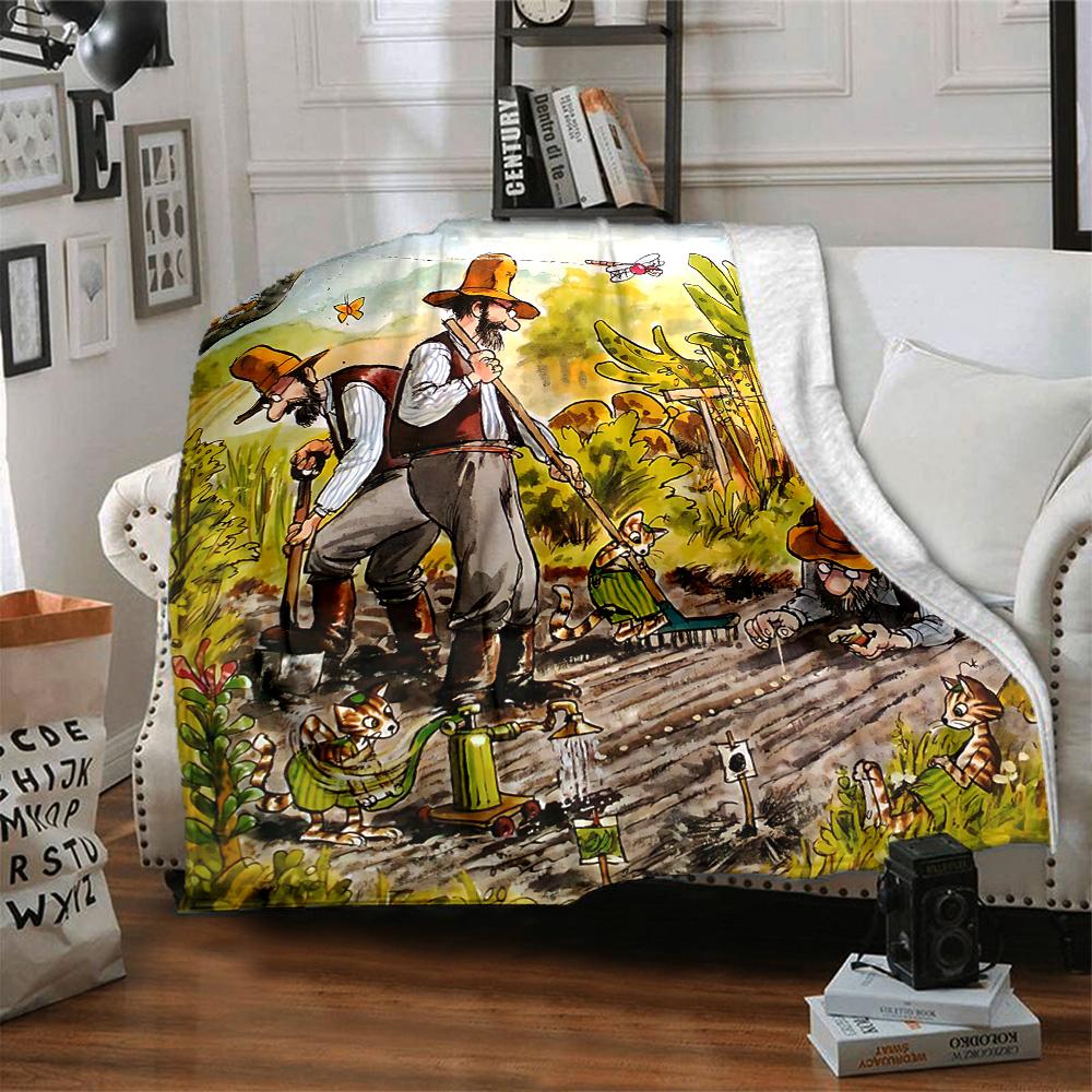 Farmers Seeds Flannel Blanket Super Soft Warm Cozy Blanket for Sofa Bed Office Travel All‑Season Home Decor Gift