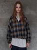 Expired Girl Check Hoodie Zip Up Blueberry