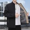 Men's Spring Stand Collar Business Jacket - Casual Zipper Cardigan for Middle-aged Dads.