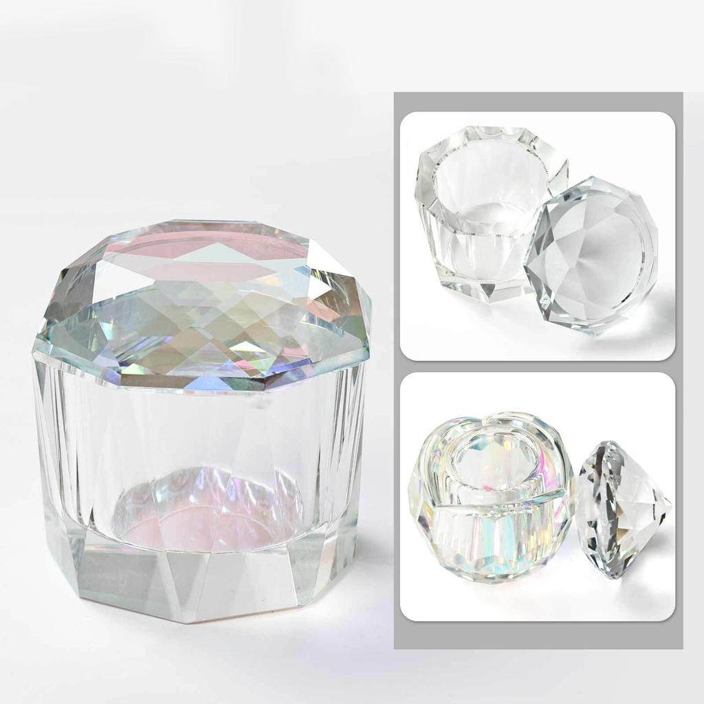 Artistic Multifunctional Nail Tool Organizer Highly Grade Artificial Crystal Glass Dish With Light Refracting Design