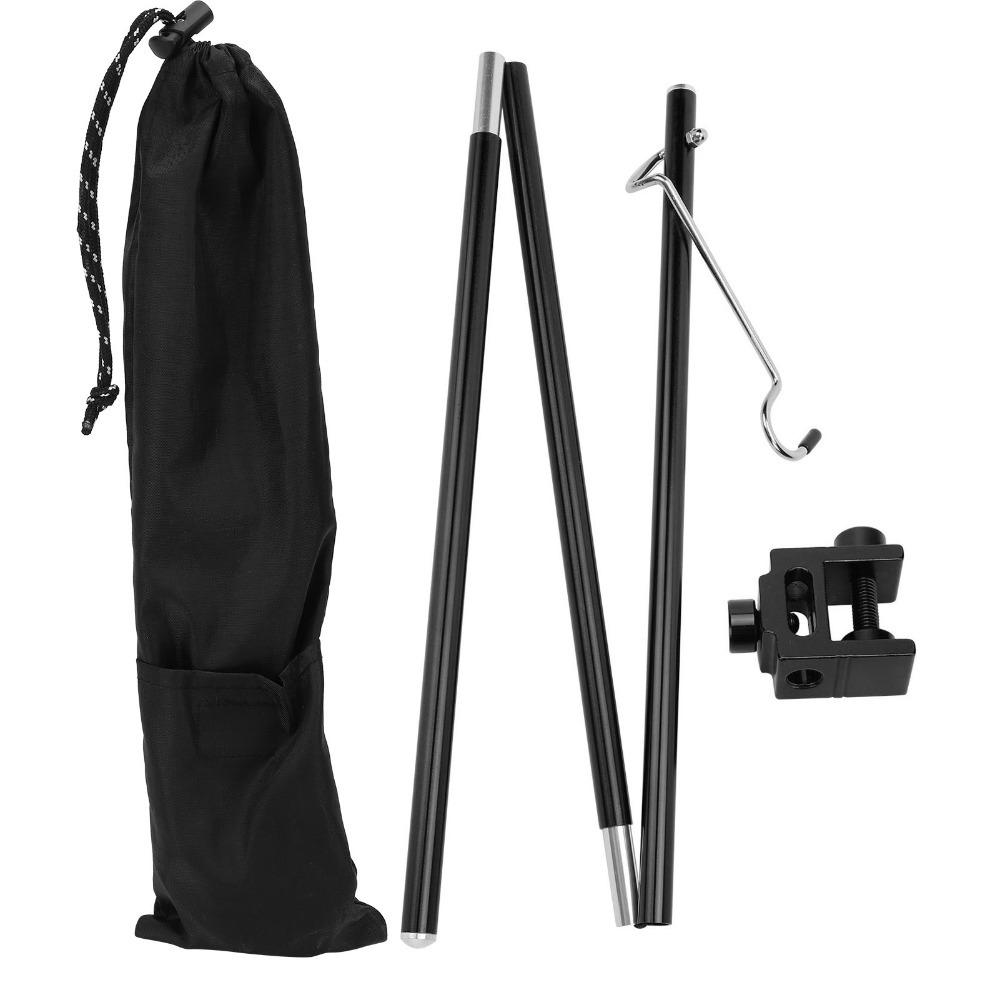 Durable Aluminum Alloy Foldable Light Pole Collapsible Three-Fold Light Stand Lamp Bracket Outdoor Camping чёрный