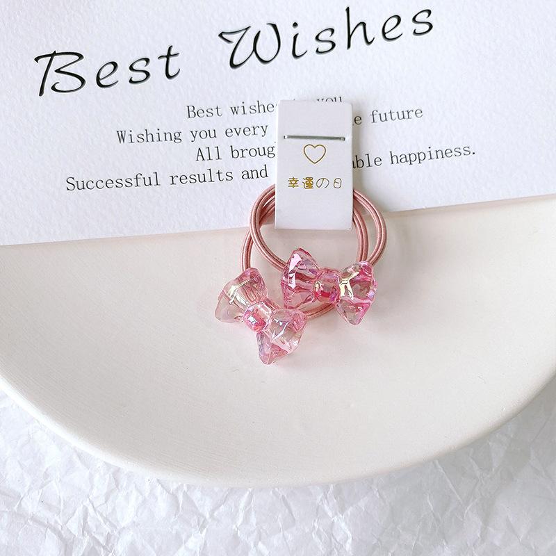 2 יחידות להקות שיער אלסטיות לתינוקות בנות צבע סוכריות טבעת שיער חבל שיער ילדים כיסוי ראש ילדים פעוט אביזרים