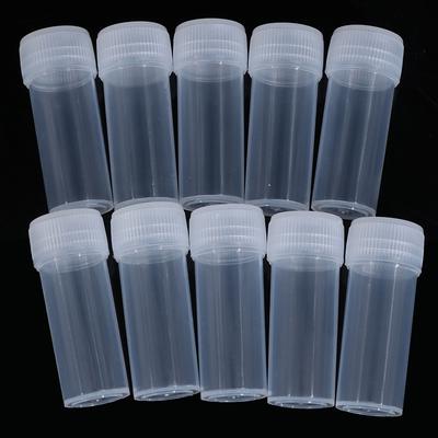 10 Τεμάχια 5ml Πλαστικοί Δοκιμαστικοί Σωλήνες Φιαλίδια Δοχείο Δειγμάτων με Καπάκι για Χημεία