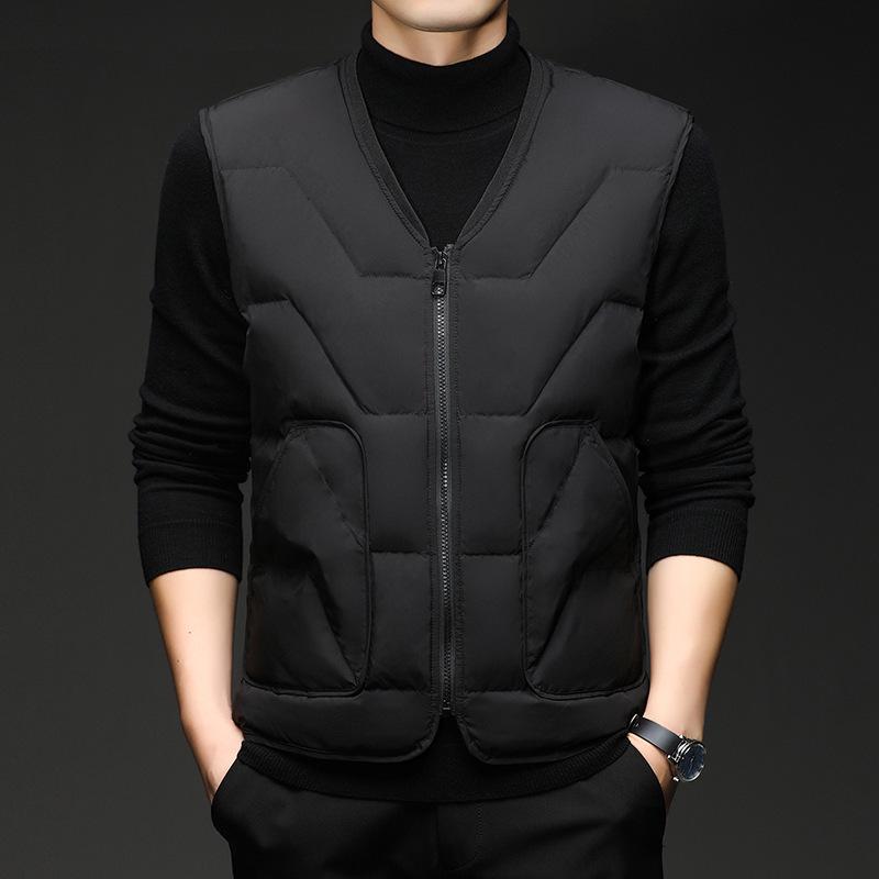 Men's Lightweight Down Vest 2025 - V-neck Warm Winter Gilet for Youth & Dads