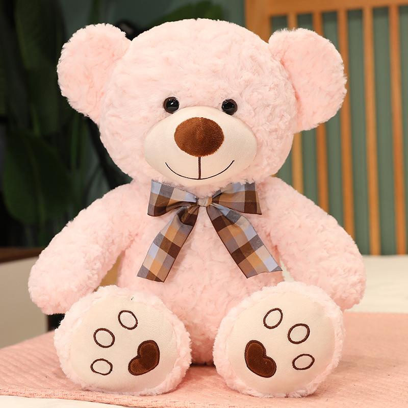 Cute Teddy Bear Plush Toy Soft Cute Couple Bow Tie Hug Bear Doll Girl Bed Hug Sleeping Doll Gift