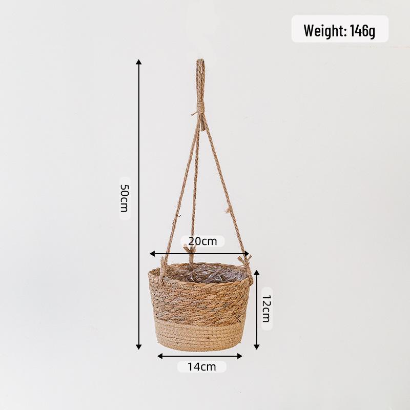 Woven Hanging Basket for Pothos - Creative Balcony Flower Pot