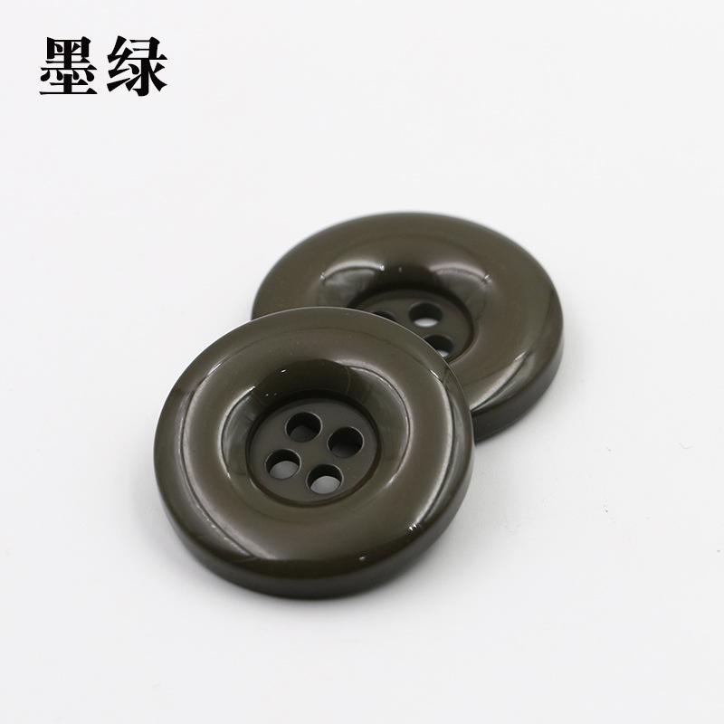 Harzfarbige Knöpfe Schwarz und Weiß Runde Vieraugen Große Runde Kantenknöpfe Mantel Windjacke Pullover Jackenknöpfe