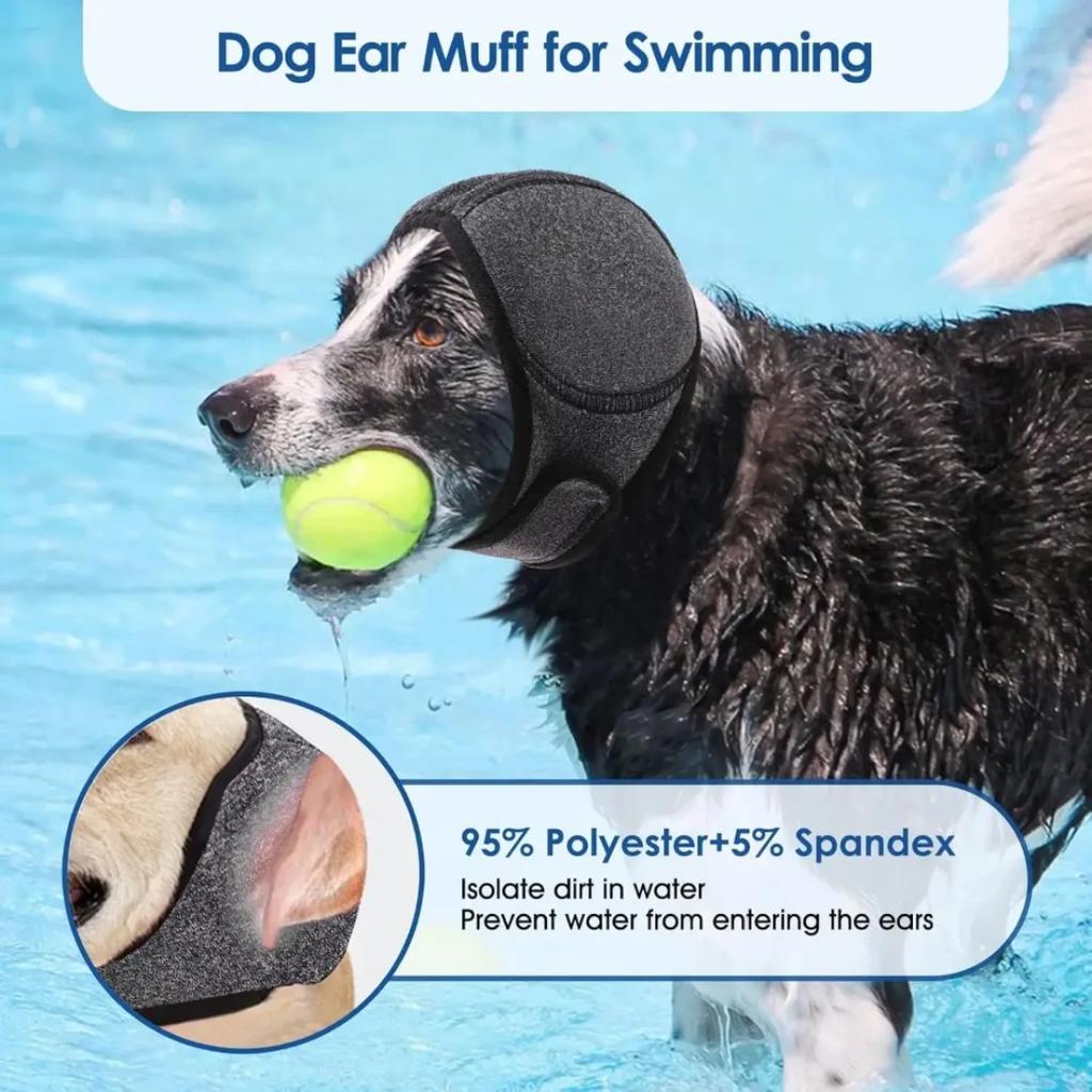 Paraorecchie Impermeabili per Cani per Nuoto e Toelettatura - Cappuccio Rilassante a Cancellazione del Rumore per Alleviare l'Ansia e Prevenire gli Shock negli Animali Domestici