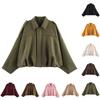 Women's Solid Color Fashionable Sleeve Long Sleeved Zipper Casual Top Jacket Jacket