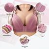 Plus Size Front Closure Wire-Free Bra for Middle-Aged & Elderly: Side Support, Comfortable Thin Cup, Perfect for Moms