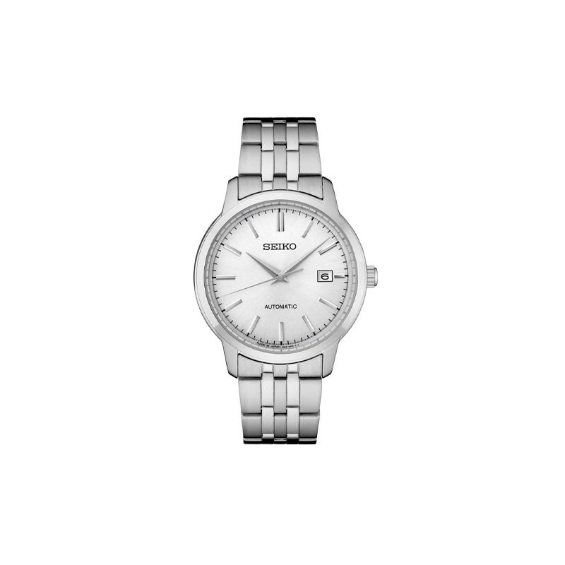 

SEIKO 100 meters waterproof depth Automatic Steel Strap 41.2mm men s watch silver dial SRPH85K1 синій