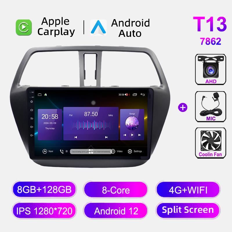 2 Din Android 12 Auto Car Radio Multimedia Video Player For Suzuki SX4 S-Cross 2014-2025 Carplay Navigation GPS Stereo Autoradio