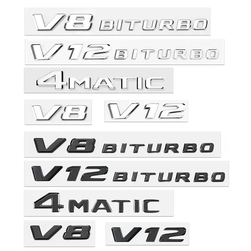 Auto 3D logo Lesklé černé zadní písmena Číslo Odznak ABS Znaky pro Mercedes Benz GLK300 GL400 ML450 ML63 GL63 V8 Bitrubo 4MATIC z16